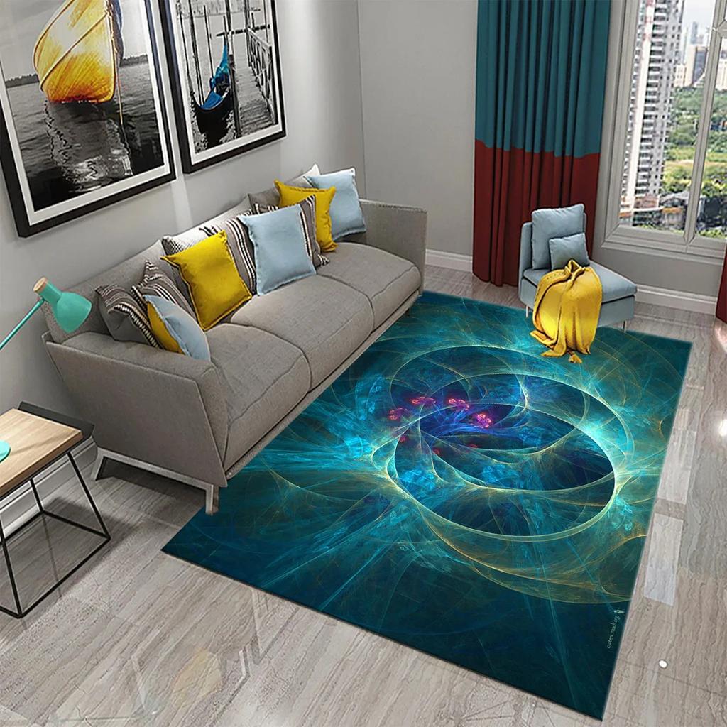 Colorful Surreal Abstract Psychedelic Art Carpet Non Slip Comfort Floor Carpet Home Decor Mat for Living Room Bedroom Area Rugs