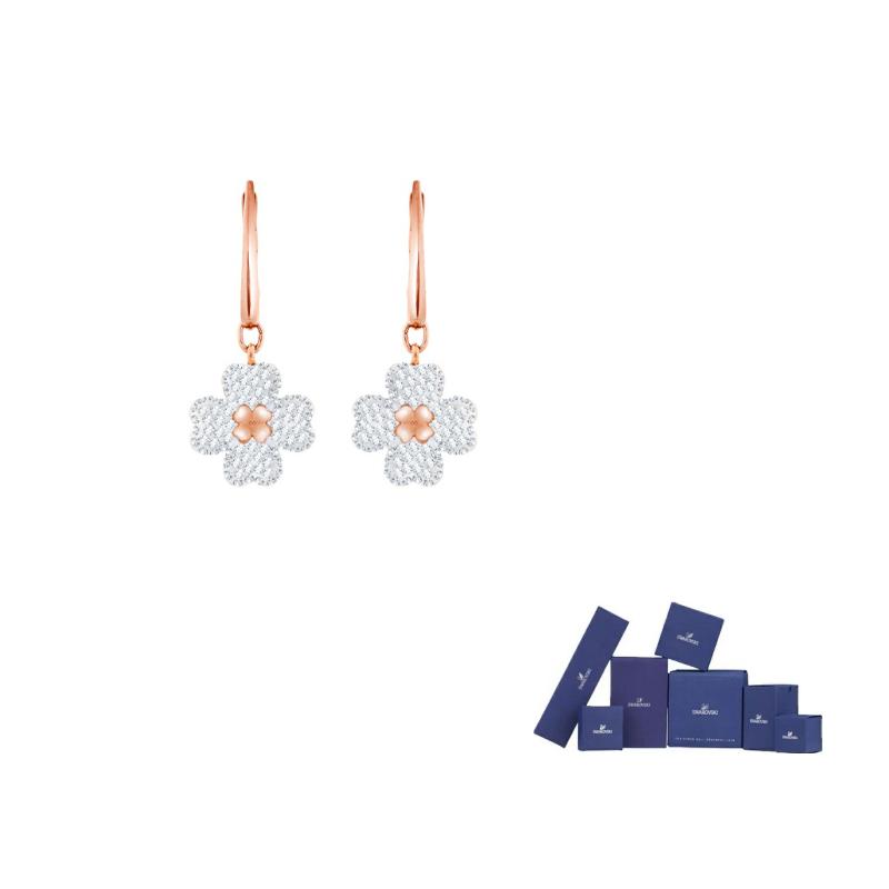 Swarovski Crystal Earrings Womens Rose Gold Original brand box