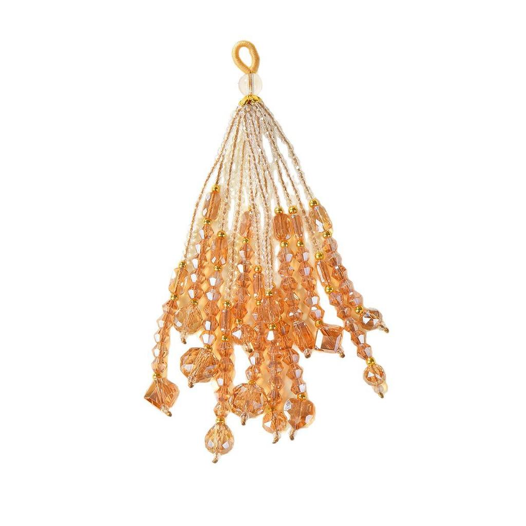 Original Spinel and Crystal Multi-Color Tassel Bag Charm Brooch in Chinese Style