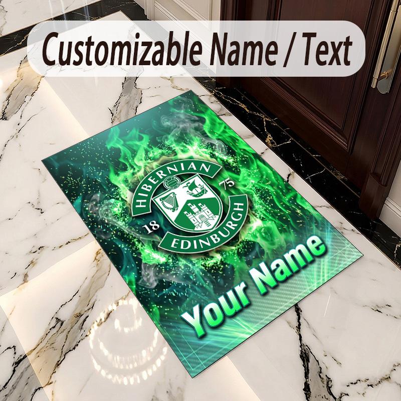 Crystal Velvet Rug Hibernian FC Print Custom Name Text Floor Mat Home Decor