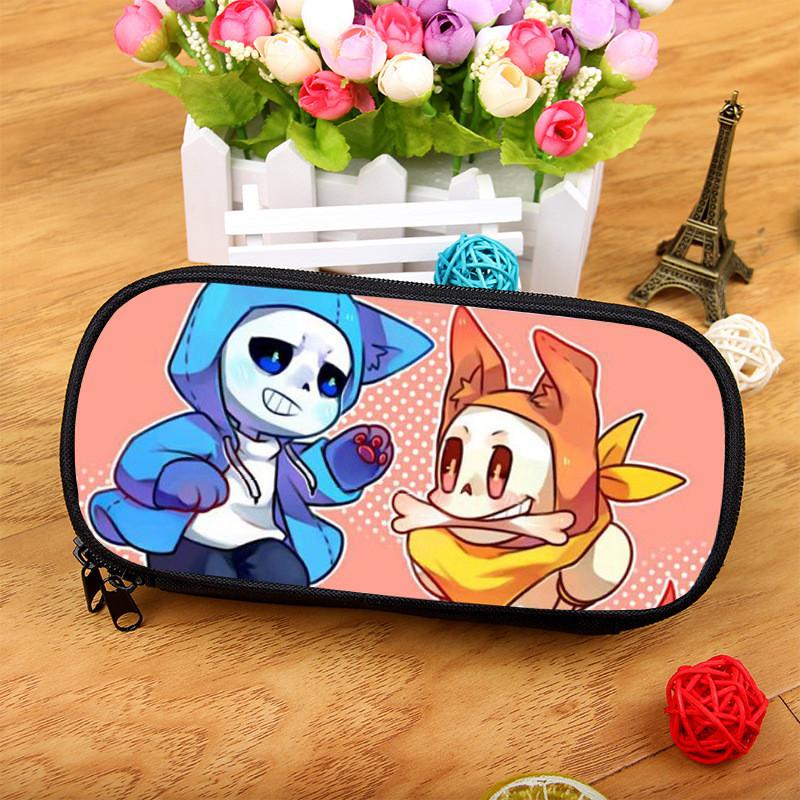 Undertale Pencil Case Large Capacity Nylon Organizer For Students And Artists