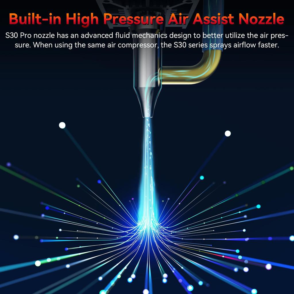 SCULPFUN S30 Pro 10W Laser Engraver Carver Machine, 0.06*0.08mm Laser Focus, Air-assist M8 motherboard