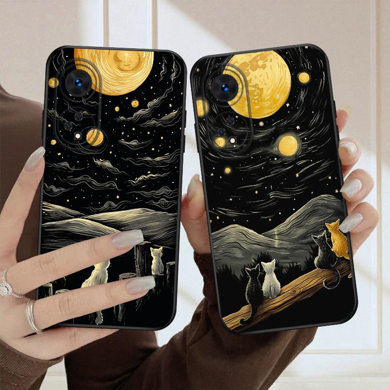 Background Cat For Oppo A98 54s 17 A96 40 60 80 58 79 74 Reno 10 4Z 5G 5 Lite Find X 2 3 8 Pro 13 12 silicone soft phone case