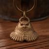 Brass Distressed Vintage Bell Owl Pendant Vintage Animal Keychain Bag Metal Pendant Personalized Gift Model