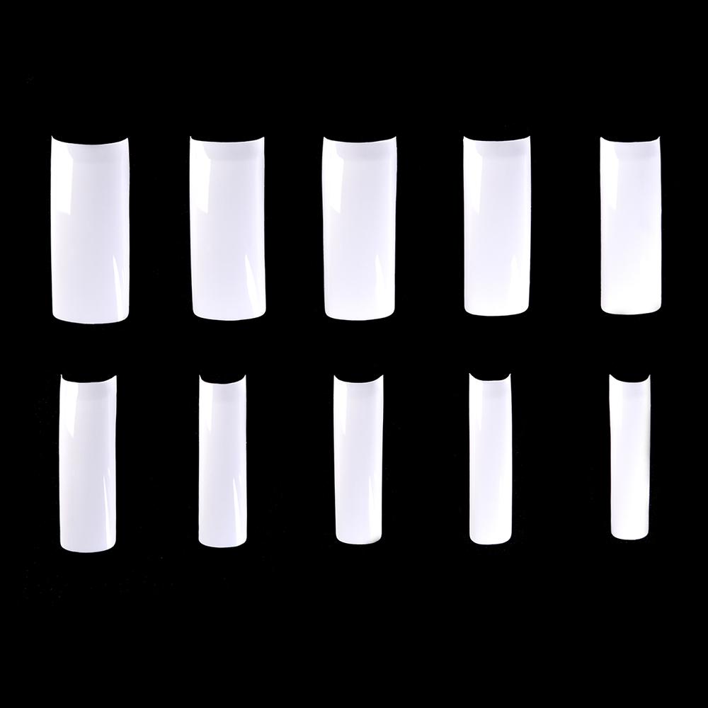 kads 500pcs Long Square Half Cover False Nail Tips No-Crease White Nature Clear 10 Sizes Nail Art Tools Manicure Fake Nails