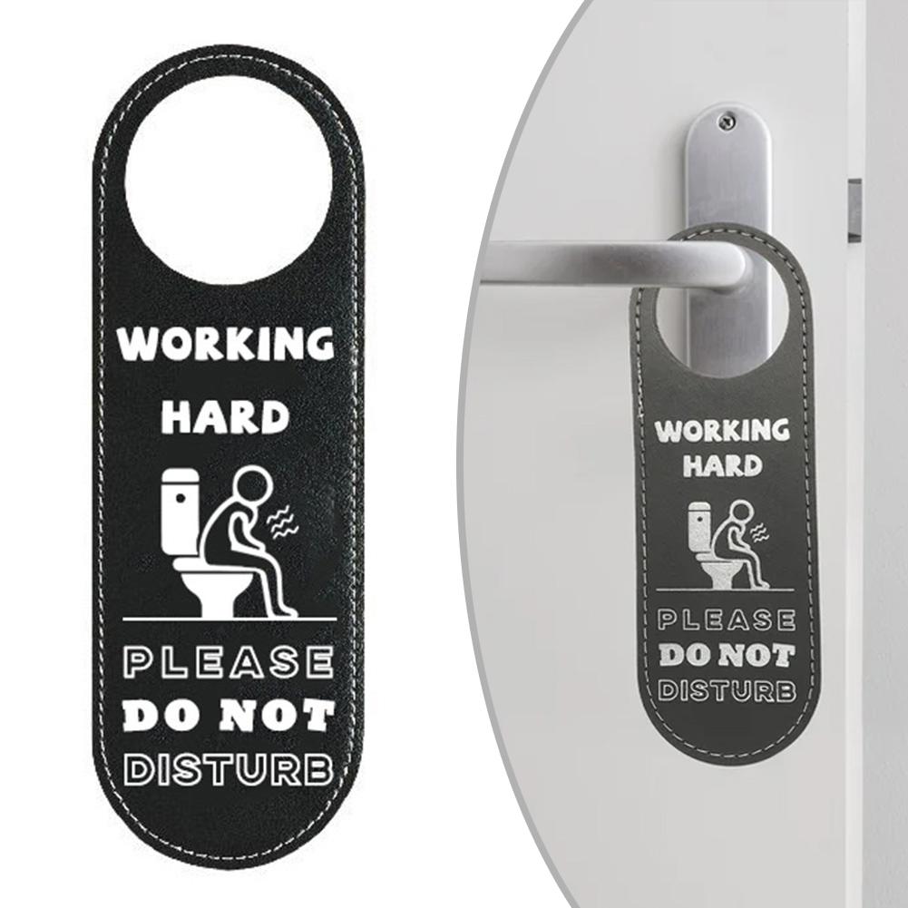 Bathroom Door Sign Do Not Disturb Sign Front And Back Sides Modern Decorative Style Sleek Design Strong PU Material