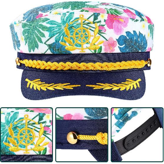 SOIMISS Captain Hat Sailor Hat Yacht Hat Boat Hat Navy Hat Adjustable Nautical Party Hat Caps Cosplay Costume for Yacht Party