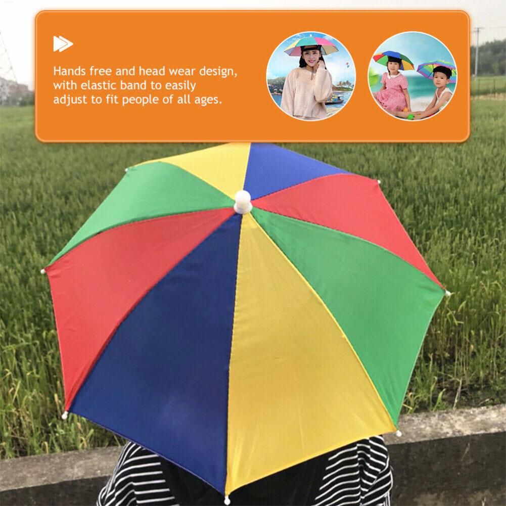 Portable Rain Umbrella Hat Army Green Foldable Outdoor Pesca Sun Shade Waterproof Camping Fishing Headwear Cap Beach Head Hats