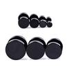Black Round Barbell Earrings for Men and Women, Polished Steel Screw Back Ear Jewelry Set, 10 Pieces for Daily Style