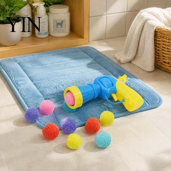 Fun Ejection Games for Pets Ball Launcher Cat Toy, Plush with Soft Fuzzy Cats Balls, Interactive Fetch Toy Bored Indoor Kittens Hands Free Play Tools
