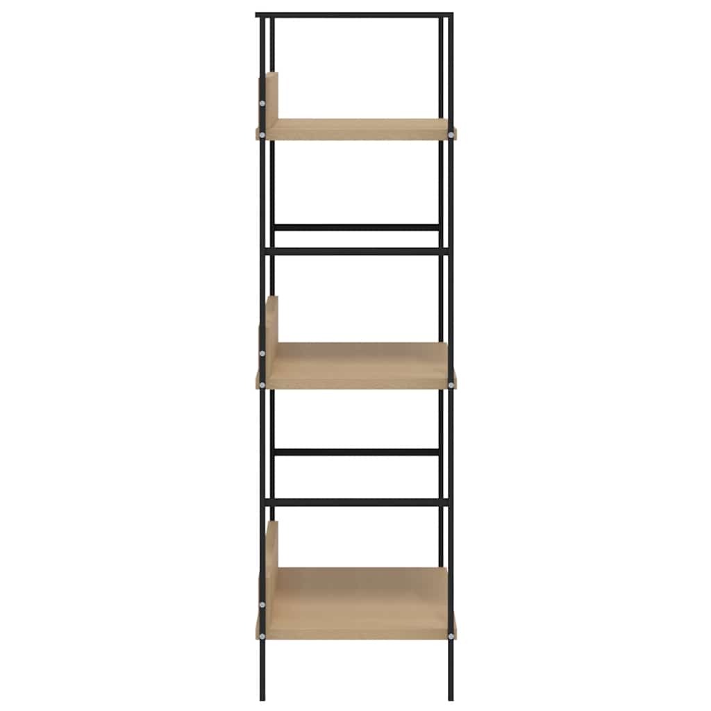 Bookshelf with 3 Shelves Oak Finish 60 * 27.6 * 90.5 cm Wood Based Material