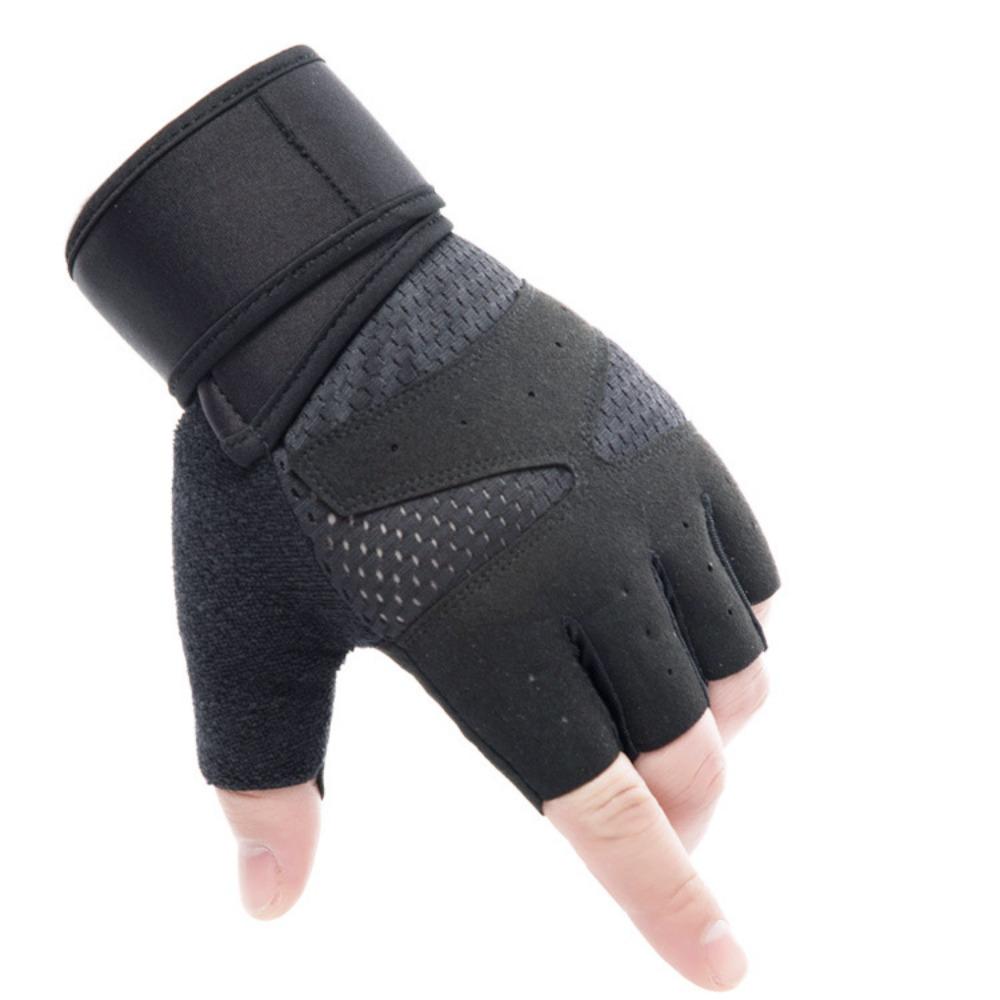 Fitness Gloves, Men's and Women's Half Fingers, Sports Cycling, Extended Wrist Guards, Palms, Dumbbells