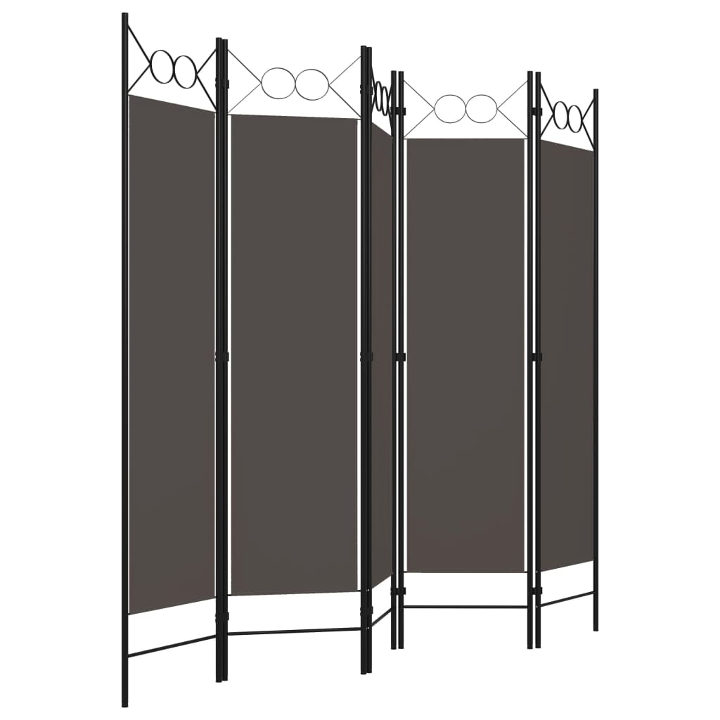 5 Piece Room Divider Anthracite 200 X 180 Cm