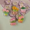 Resin Cute Small Animal Potted Accessories Flowers DIY Cream Glue Mobile Phone Case Headdress Car Decoration Water Cup Sticker