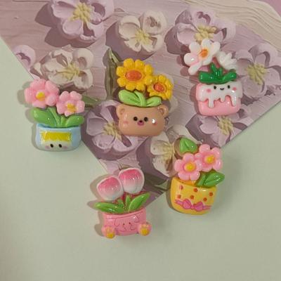 Pryskyřice Roztomilá Malá Zvířátka Květiny do Květináčů Doplňky Květiny DIY Krémové Lepidlo Pouzdro na Mobilní Telefon Ozdoba na Vlasy Dekorace do Auta Nálepka na Hrneček