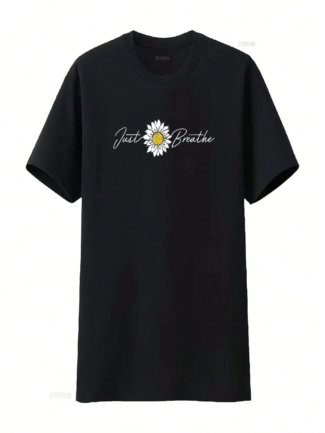 Just Flower Breathe Meditation T Shirt Vintage Washed Breathable Streetwear Stretched Soft Stylish Casual Comfortable Versatile S разноцветный