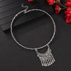 Handmade collar retro flower Miao silver fringed pendant necklace niche exotic female collarbone chain