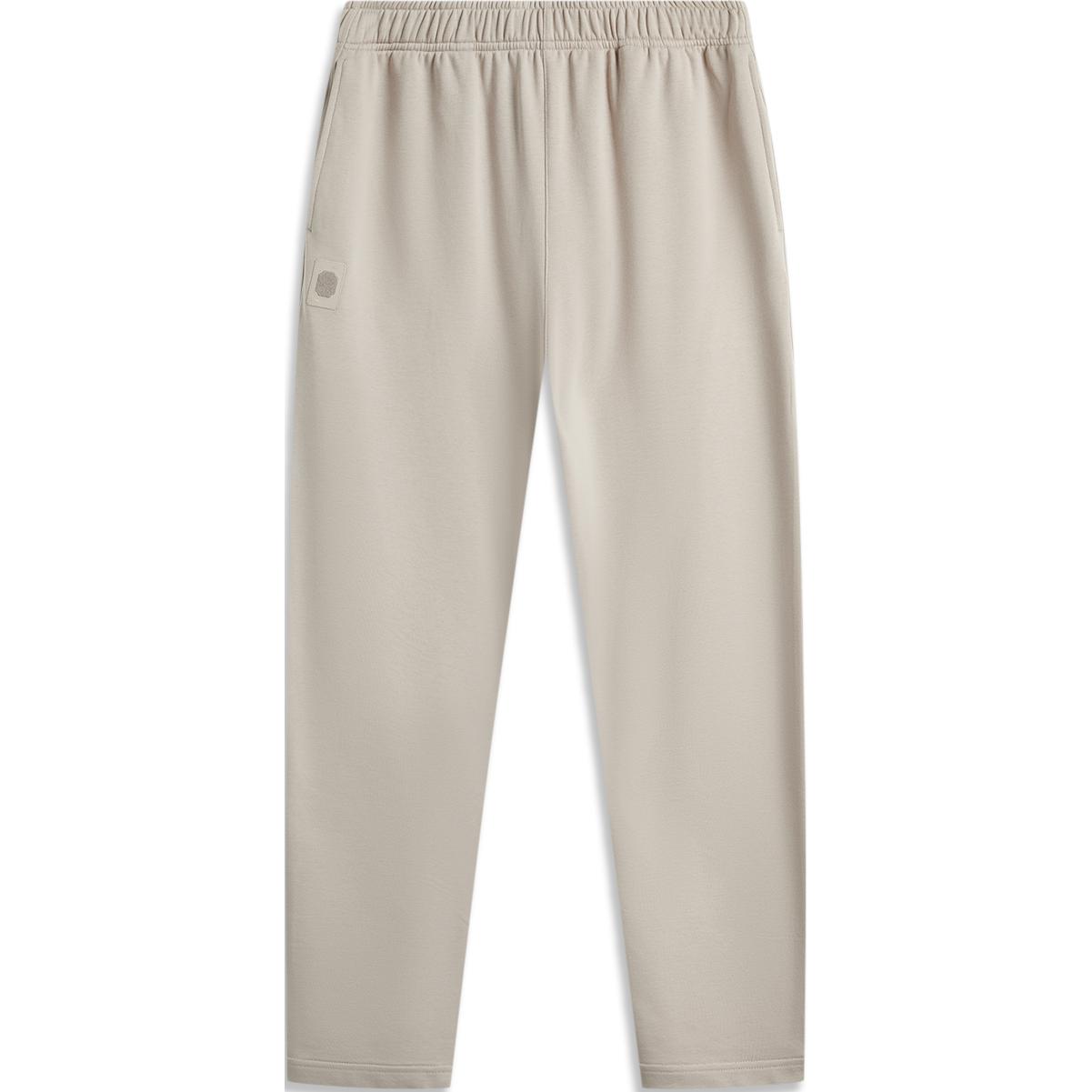 

Мужские спортивные штаны Li Ning Sports Lifestyle Series, однотонные, со средней талией, с завязками на талии, прямые, трикотажные, цвет пыльно-серый AKLU807-1 XXL