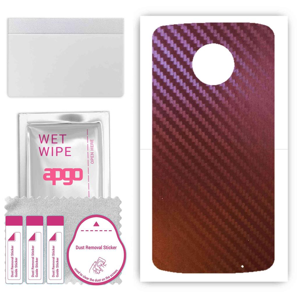 apgo skin sticker film foil vinyl for the BACK compatible with Motorola Moto G6 Plus, scratch-resistant, easy to install - Carbon Chameleon CAKA5