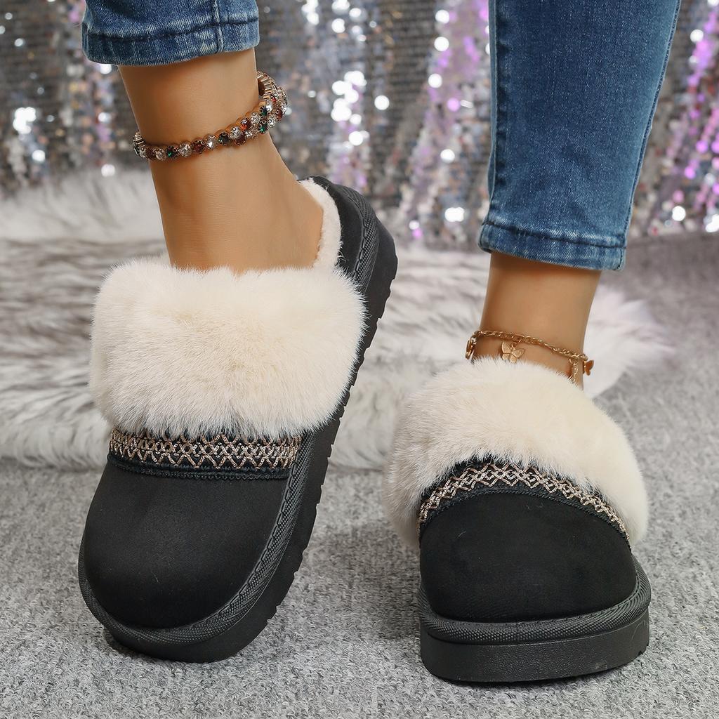 Winter new comfortable thick-soled bag head slippers large size snow boots to keep warm