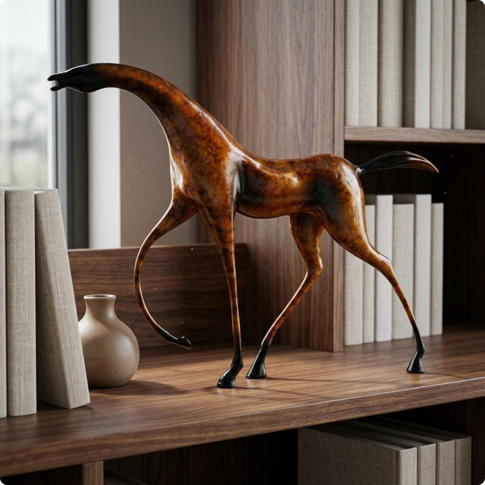 Abstract Horse Sculpture Modern Zinc Alloy