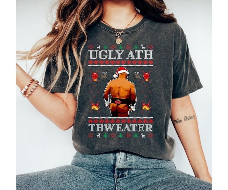 Ugly Ath Shirt Merry Chrithmith Mike Tyson Butt Viral Meme Shirt AN64187 Unisex T-Shirt S