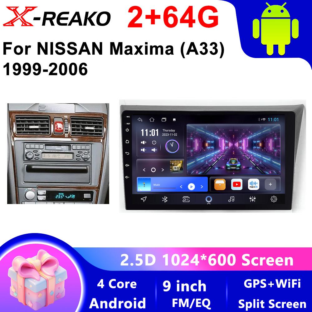 Android 13 Car Radio for Nissan Maxima A33 1999 - 2006 Multimedia Player Stereo GPS Carplay Auto 4G Head Unit 2 din no 2 din BT