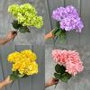 Simulation 5 Heads French Hydrangeas Branch Silk Fake Flowers Restaurant Decoration Champagne Hydrangea Artificial Flower