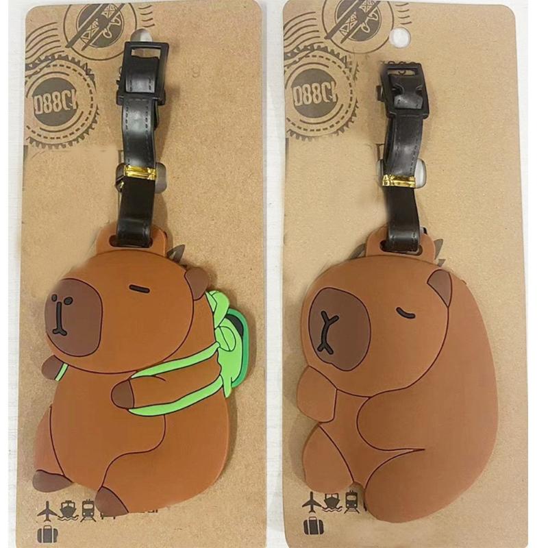 Cute Capybara Charm for Bags Soft PVC Japanese Style Animal Luggage Label Accessory Suitcase Identifier for Women Men