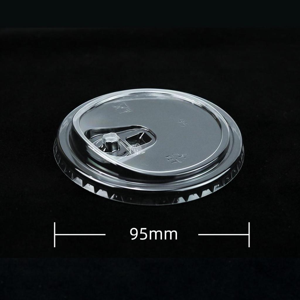 PET Disposable Clear Plastic Cold Drink Cup with Lid, 98 Caliber for Coffee, Milk Tea, Lemon Tea, Ice.