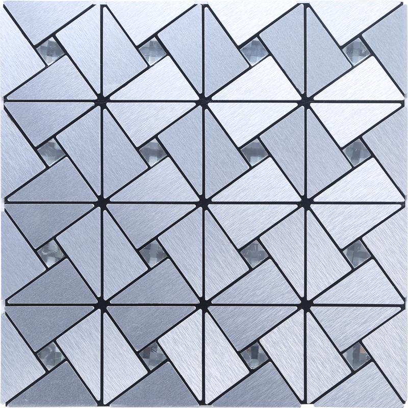 Aluminum-plastic Composite Mosaic Accent Wall Brushed Metal Glass Mosaic Accent Wall Decoration