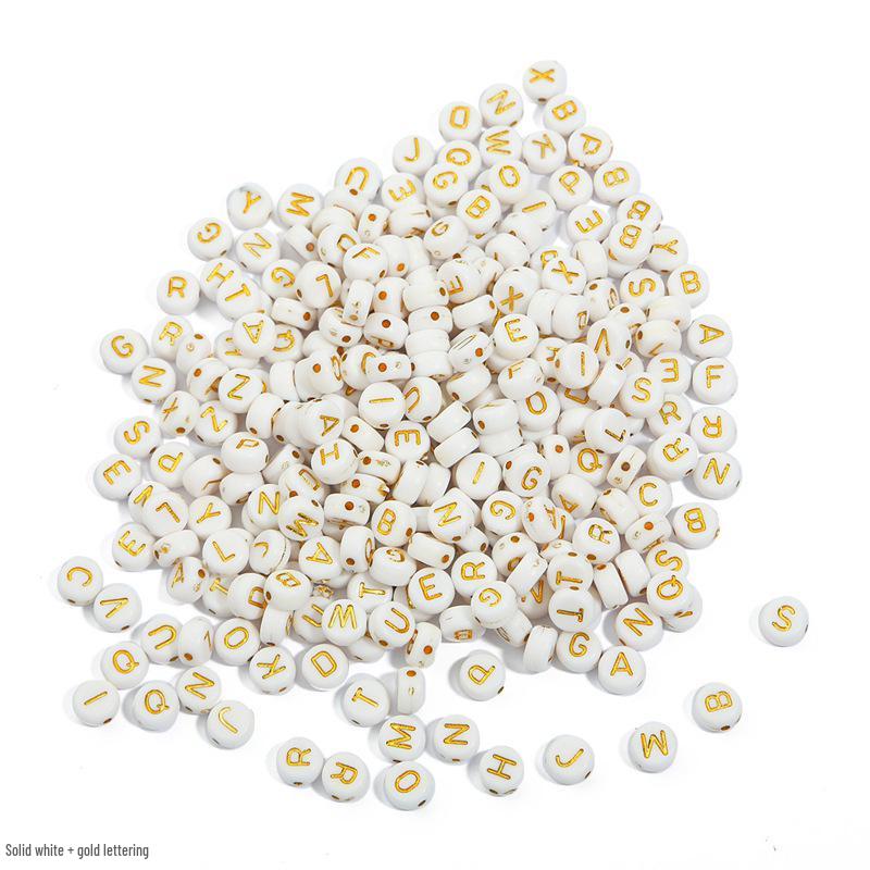 

4x7mm Acrylic Alphabet Beads: Transparent Flat DIY Jewelry Accessories 100 Pieces/Pack