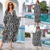 European & American Cotton Print Plus Size Loose Beach Dress Cover-Up for Women