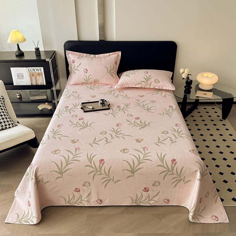 Vintage Style Floral Pattern 100% Cotton Bed Sheet Set Dark Color Flowers Luxurious Bedspread with Pillowcases Queen Bedding Set