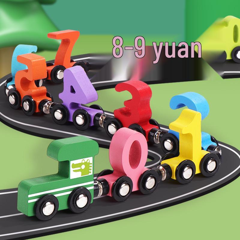 Wooden Magnetic Number Train - Early Education Pull-Along Toy