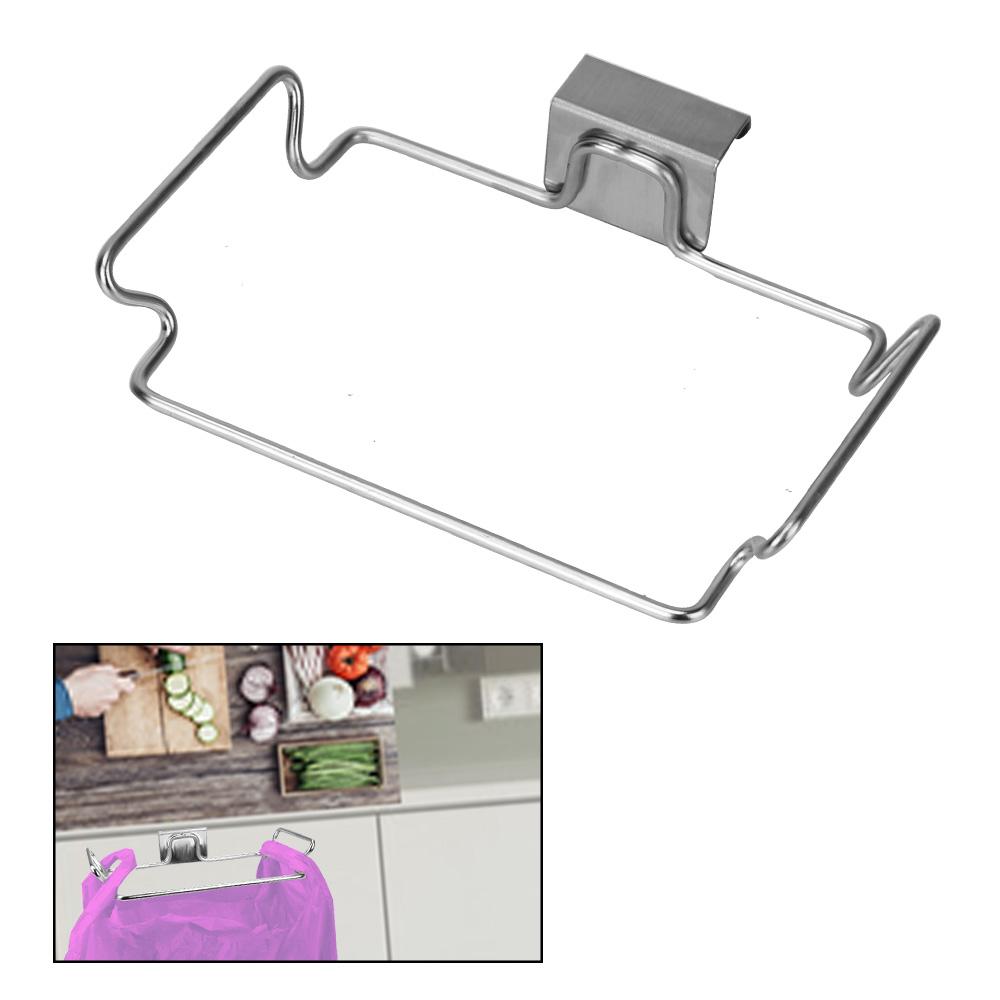 Cabinet Door Garbage Bags Holder Garbage Storage Holder Closet Stand Kitchen Trash Rack kitchen Accessories Stainless Steel