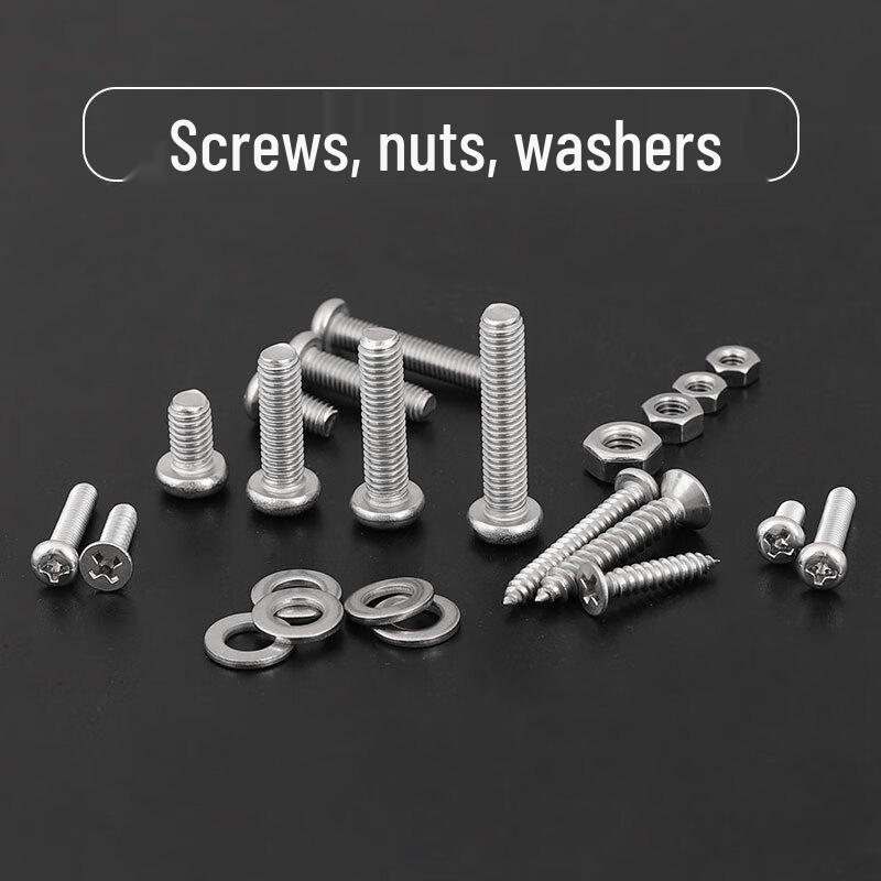 Honggong Carbon Steel Phillips Pan Head Self-Tapping Screw & Nut Assortment Kit