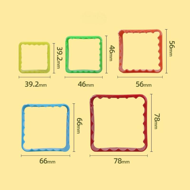 Love Five-pointed Star Round Square Fruit Slicer Cookie Mold Baking Cake Decoration Set