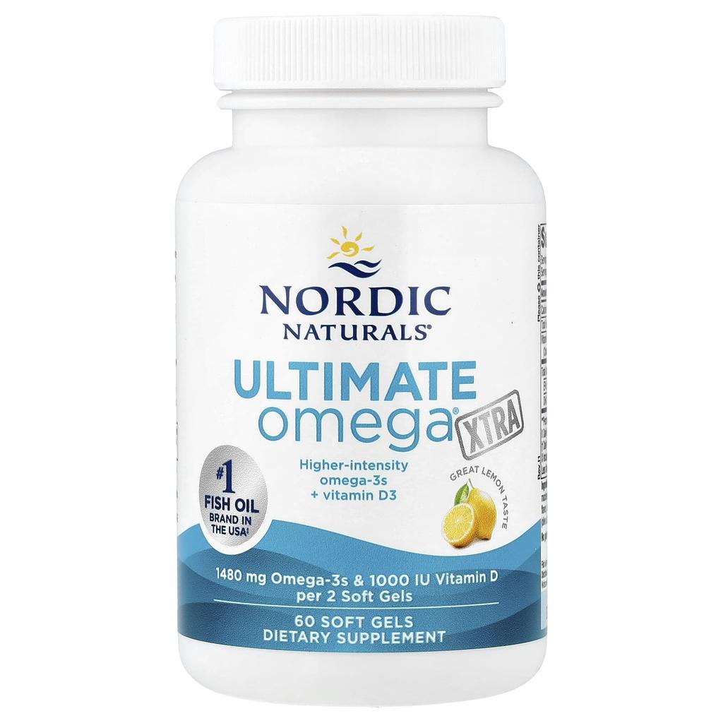 Ultimate Omega Xtra, Lemon, 1,480Mg, 60 Softgels (740Mg Per Softgel)