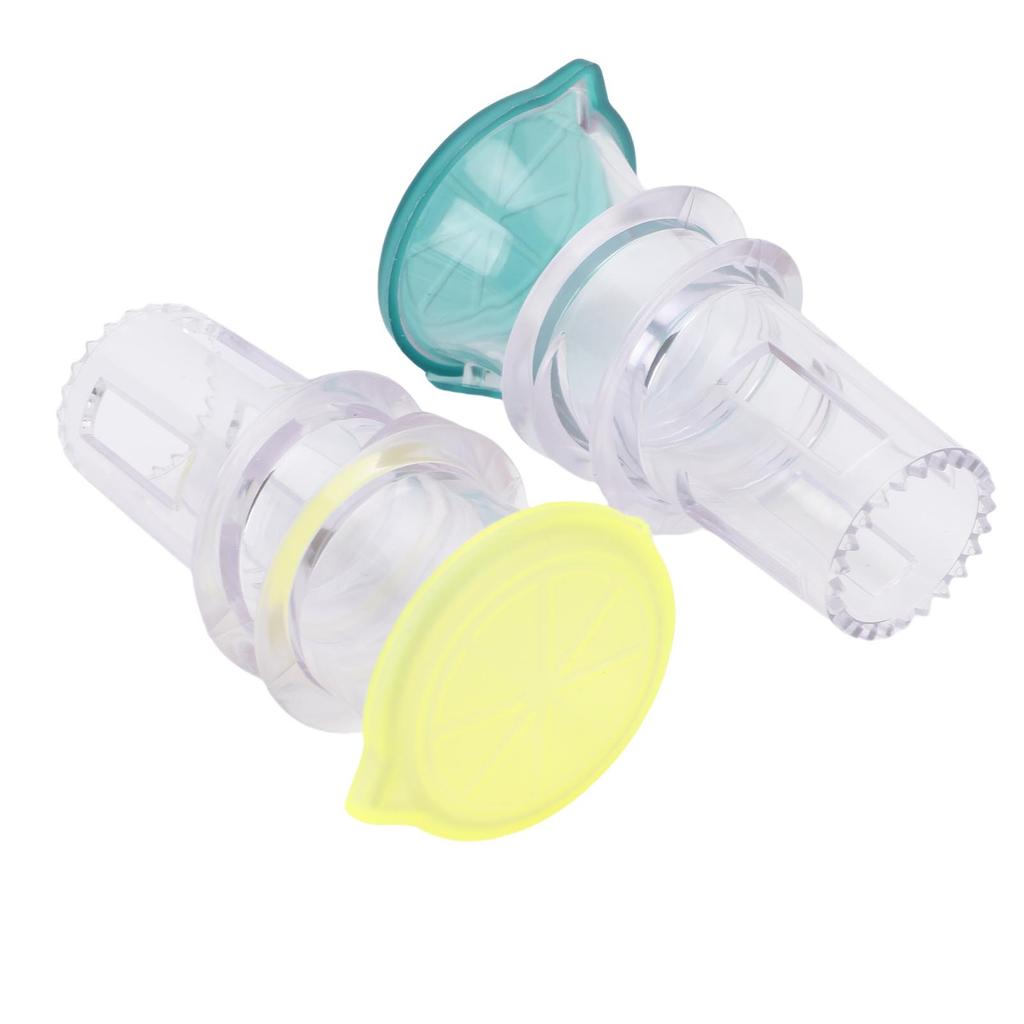 2PCS Screw Top Lemon Squeezer PP Portable Mini Manual Lemon Juicer Squeezer Orange Press with Lid for Seasoning Cooking