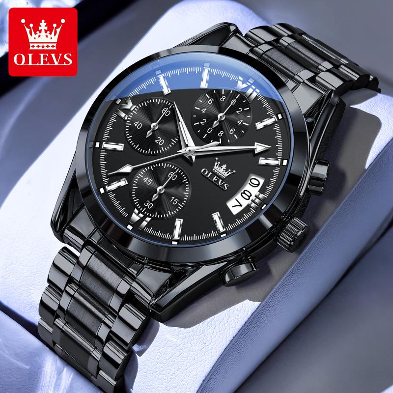 OLEVS Men Watch Multi Functional Waterproof Calendar Chronograph Luxury Brand Original Quartz Watch Men Sports Watch