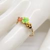 E.m. K18 Flower Enamel Ladybug Design Ring Ring Yellow GoldUsed