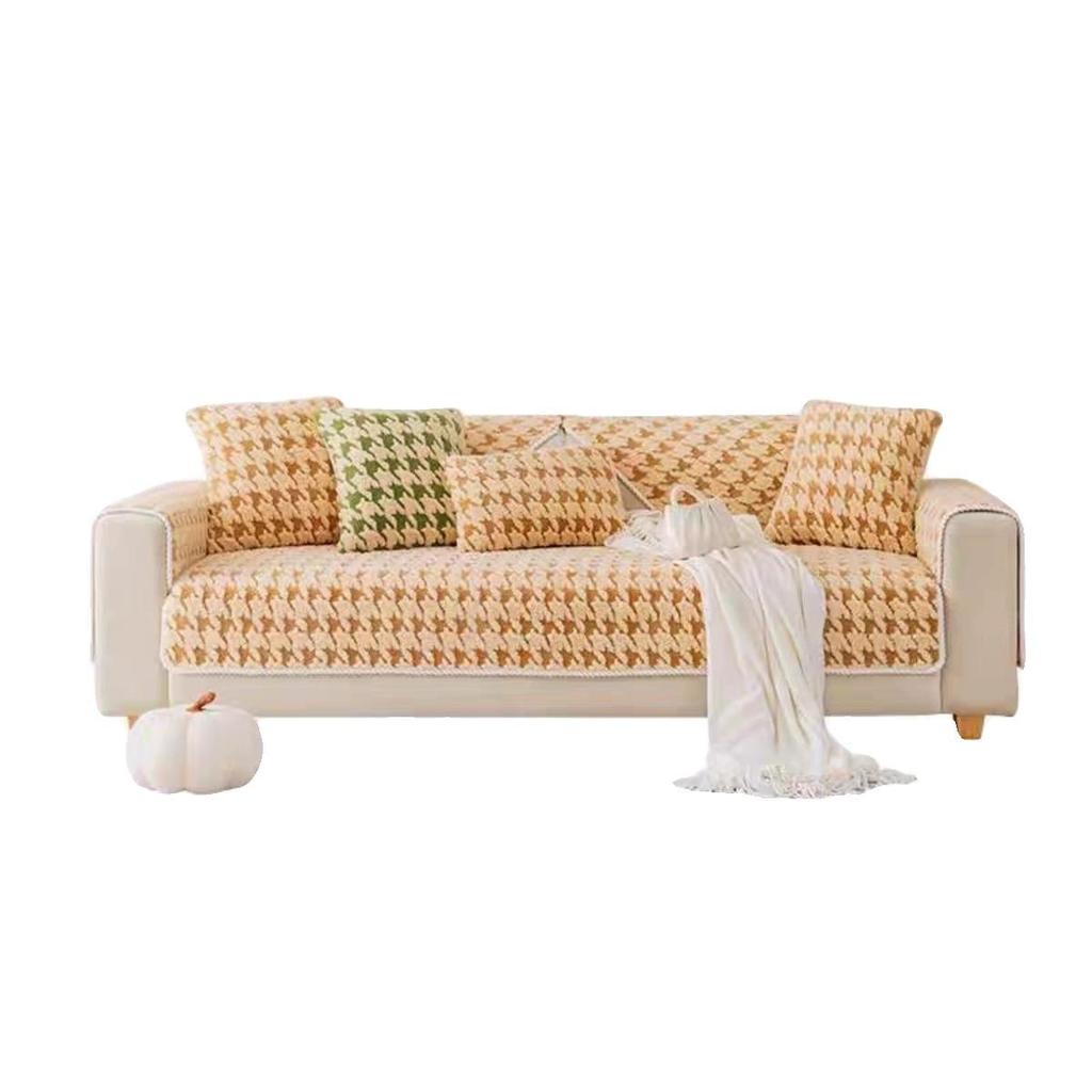 Sofa Cushion Winter Thickened Fleece Cushion Non-Slip Leather Sofa Cover Armrest Cover Towel