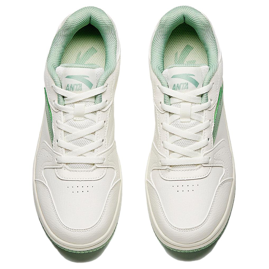 Anta Zero Feel Year One Versatile Casual Non-Slip Lightweight Low-Top Skate Shoes Women sneaker White Green 122518022R-1