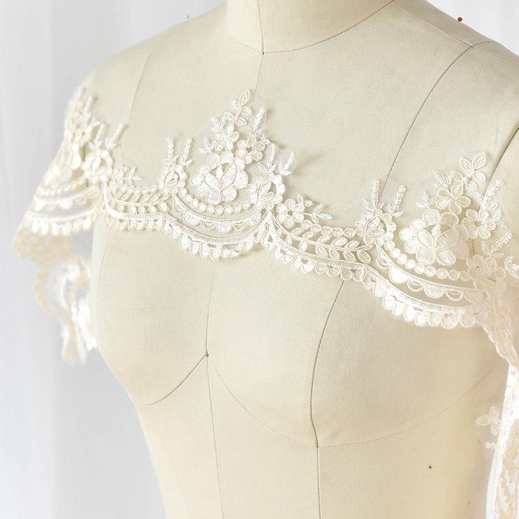 This White Car Bone Lace Lace Accessories, Wedding Headgear Handmade Diy Materials, Fabric Lace Applique