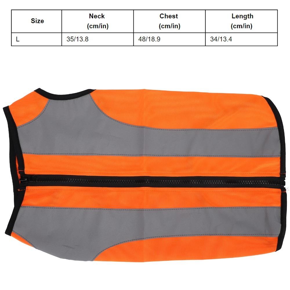Polyester Thin Fabric Pet Dog Clothes Zipper Closure Dog Safety Jacket Road Safety Travel