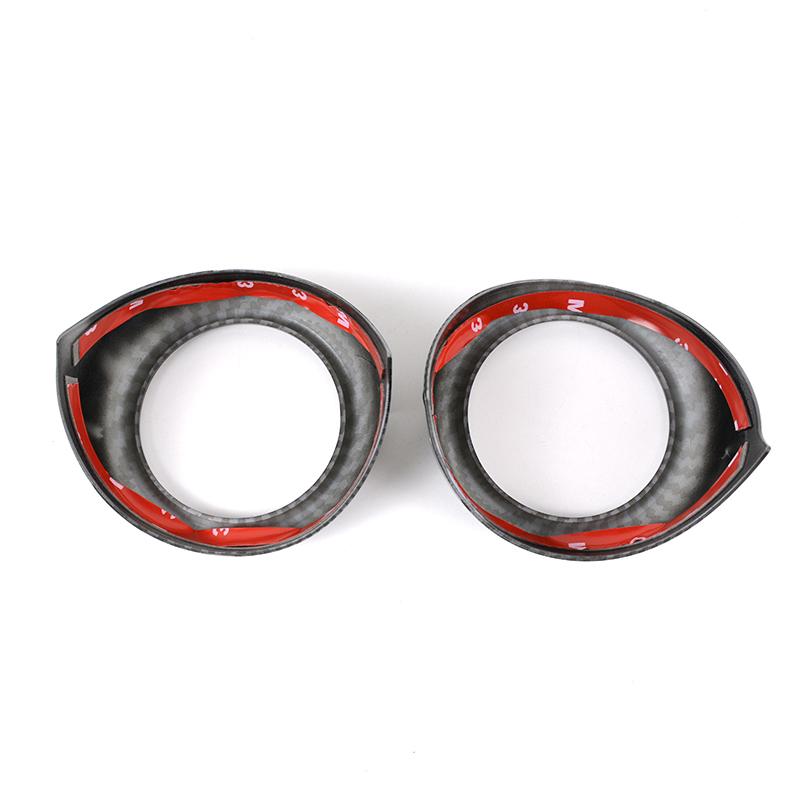 Carbon Fiber Pattern Car Accessories Dashboard Side Air Condition Outlet Circle Frame Stickers For Mercedes Benz GLC -