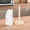 Wood Paper Towel Holder Kitchen Roll Paper Towel Holder Bathroom Tissue Vertical Stand Anti-Skid Base Paper Towel Storage Holder