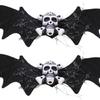 2Pcs Bright Halloween Themed Bat Skull Hair Accessories Strong Nonslip Design Barrettes For Active Individuals
