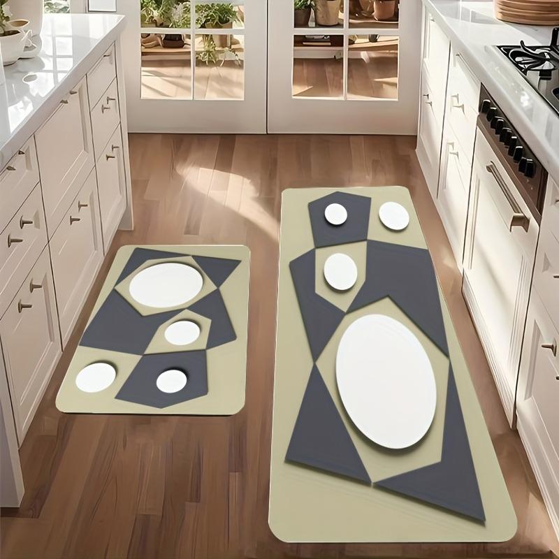 1PC Geometric Pattern Kitchen Rug Non-Slip Door Mat Pop Design Bathroom Rug Bath Mat Carpet for Home Sink Laundry Decoreeree